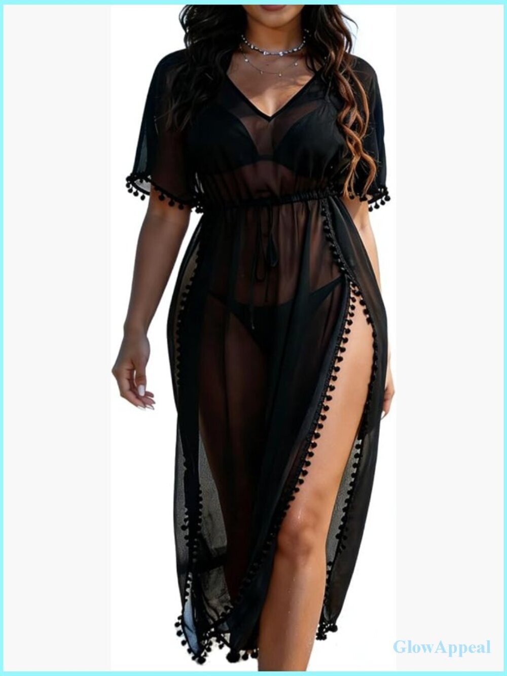 Sheer Mesh High Cut Swimsuit Cover Up Beach Bikini
